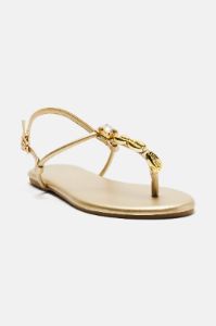 Still Your Best Shell Sandals - Gold sold by Fashion Nova