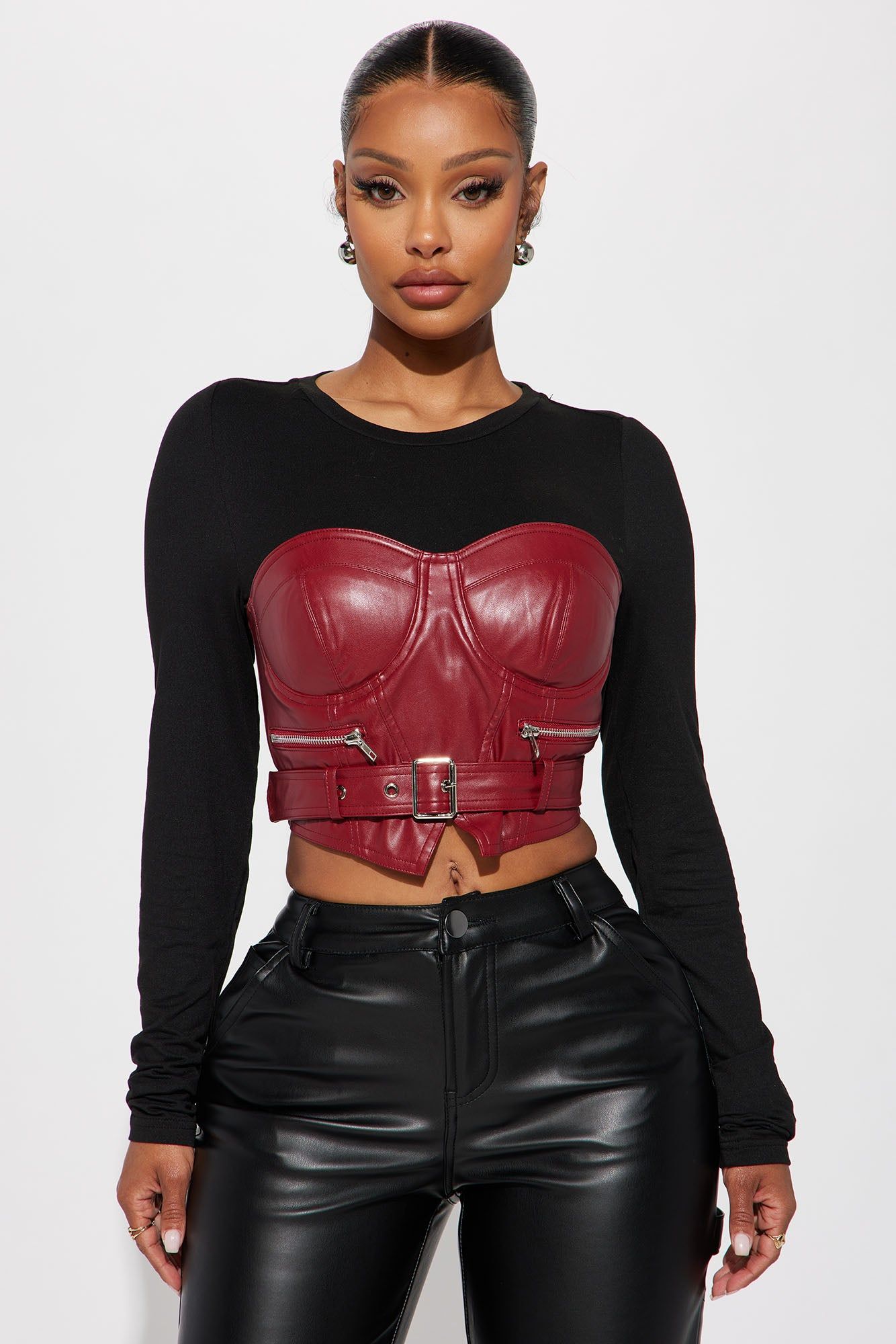 Nobody Like Me Corset Top - Burgundy sold by Fashion Nova