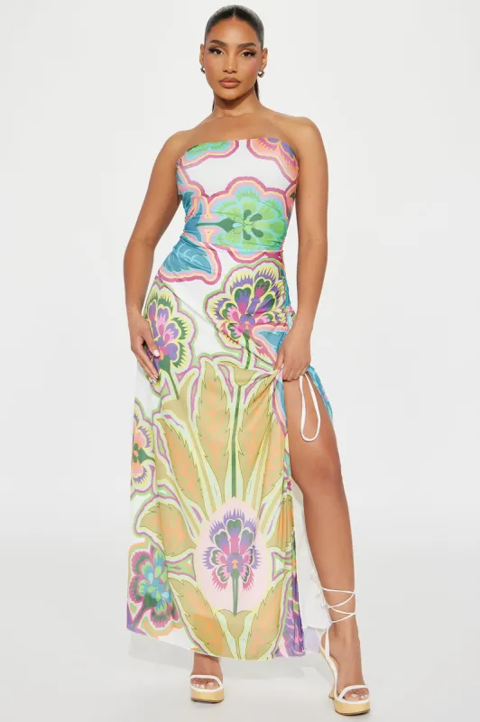 Cecilia Floral Mesh Maxi Dress - Multi Color sold by Fashion Nova