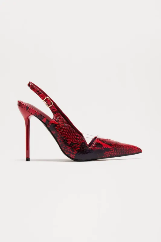 Avalon Slingback Pumps - Red sold by Fashion Nova