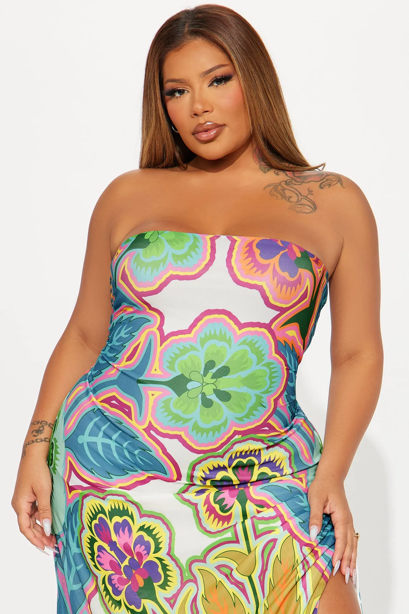 Cecilia Floral Mesh Maxi Dress - Multi Color sold by Fashion Nova product image thumbnail 5