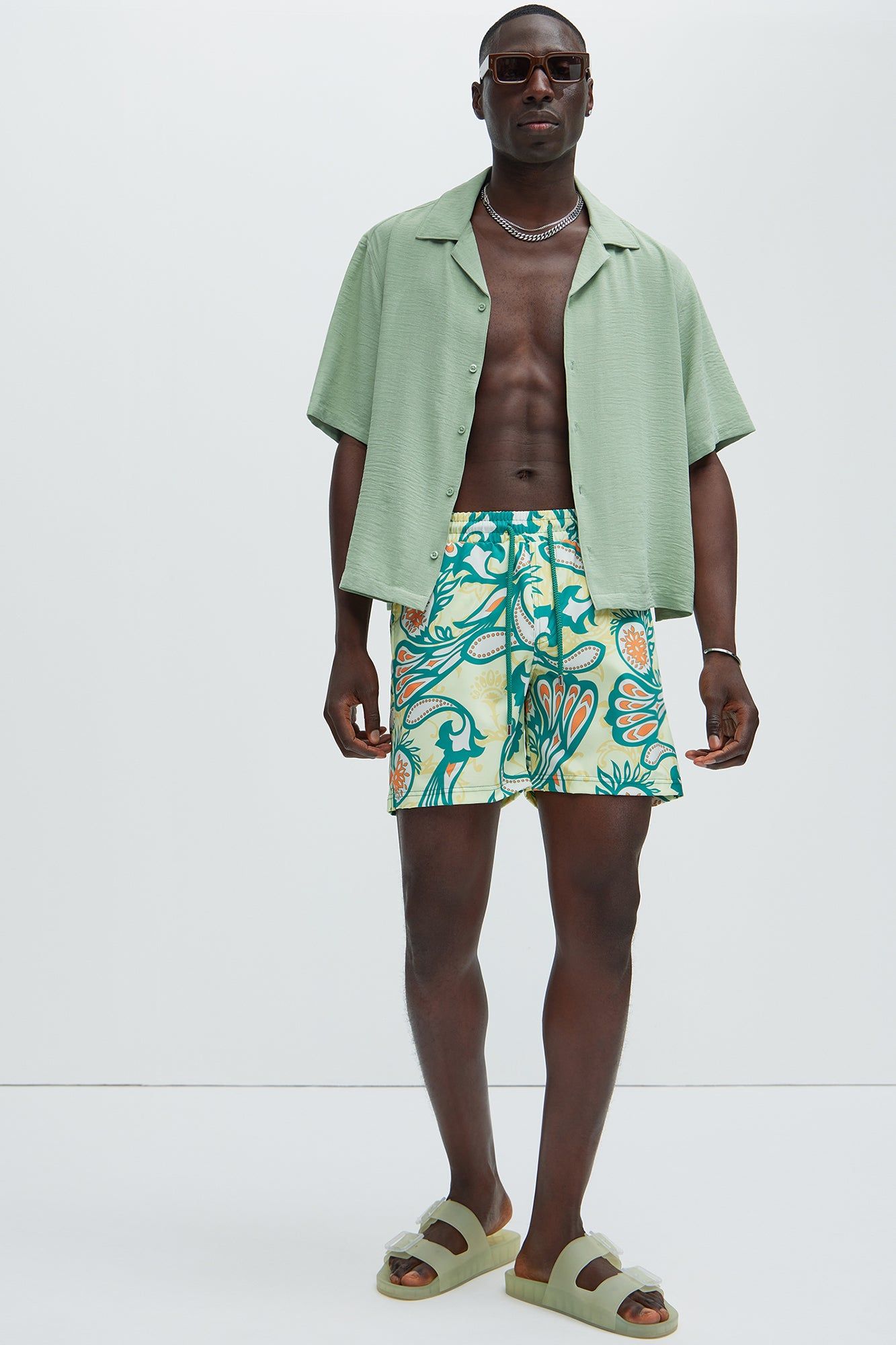 Mission Swim Trunks - Green/combo sold by Fashion Nova product image thumbnail 2