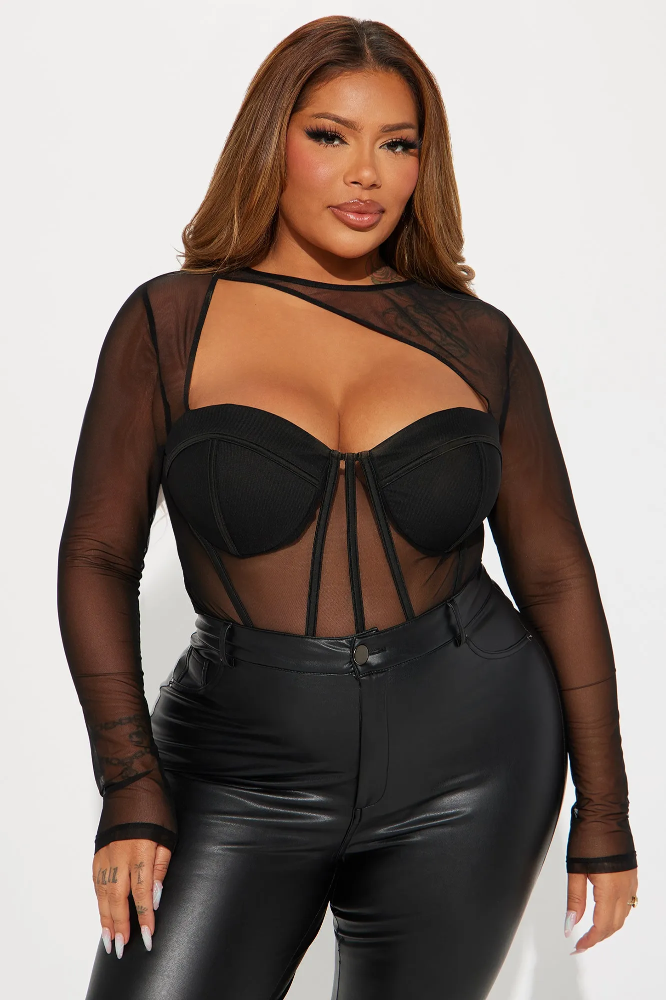 Madeline Mesh Corset Top - Black sold by Fashion Nova product image thumbnail 4