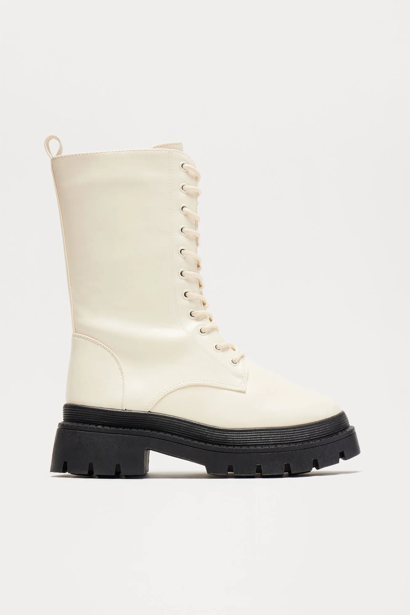Vail Lace Up Combat Boots - Cream sold by Fashion Nova