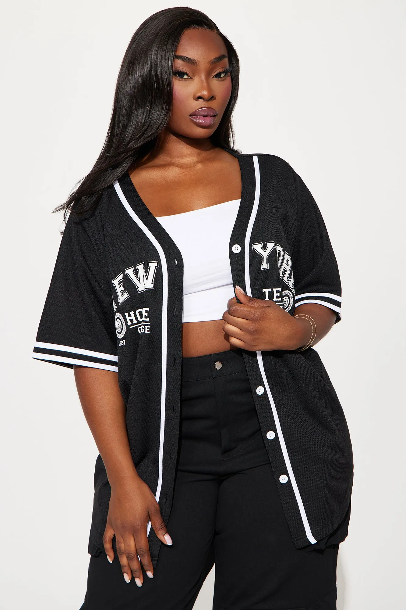 NY Home Team Jersey Tee - Black sold by Fashion Nova product image thumbnail 4