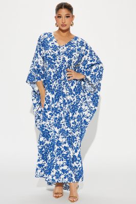 Bella Kaftan Maxi Dress - Blue sold by Fashion Nova