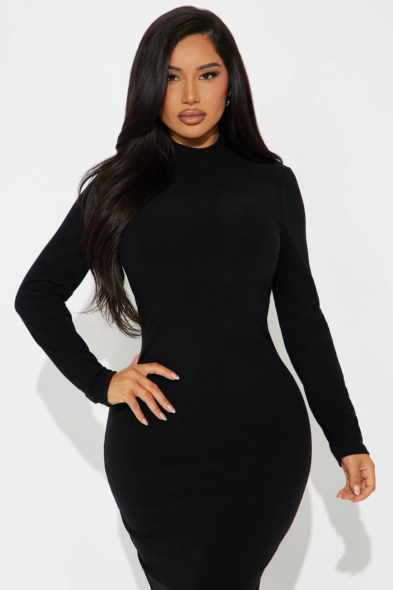 Maria Mock Neck Maxi Dress - Black sold by Fashion Nova product image thumbnail 2