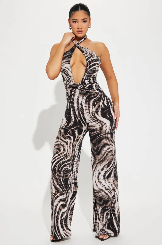 Wild Mission Jumpsuit - Black/combo sold by Fashion Nova