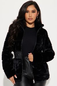 Stay Pressed Faux Fur Jack - Black sold by Fashion Nova