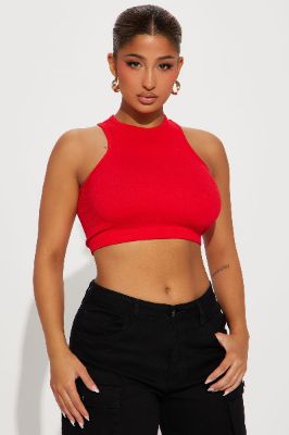 Staci Seamless Cropped Top - Red sold by Fashion Nova