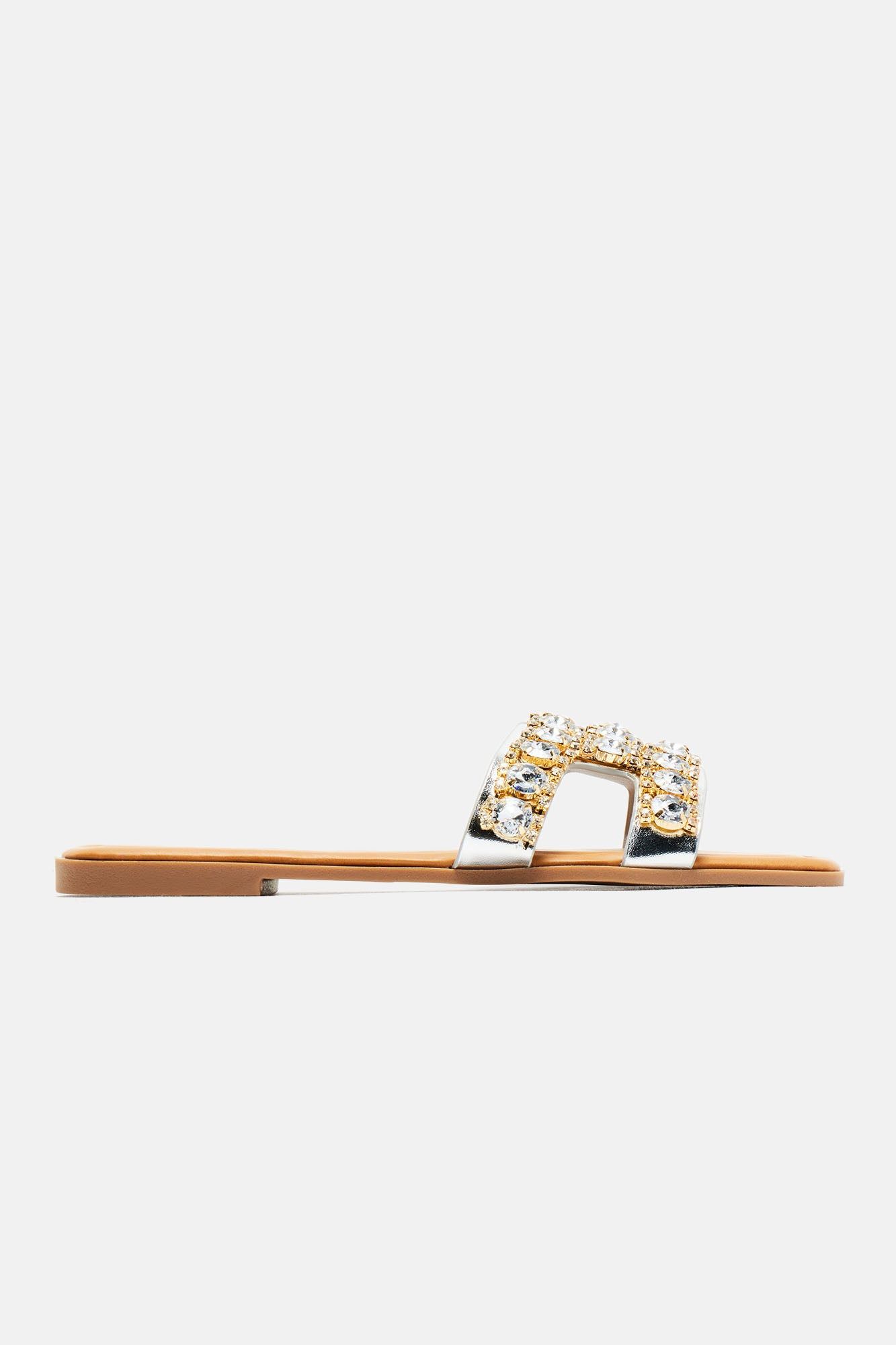 Noelle Flat Sandals - Silver sold by Fashion Nova product image thumbnail 5