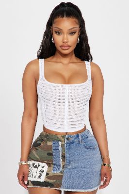 Summer In Capri Corset Top - White sold by Fashion Nova