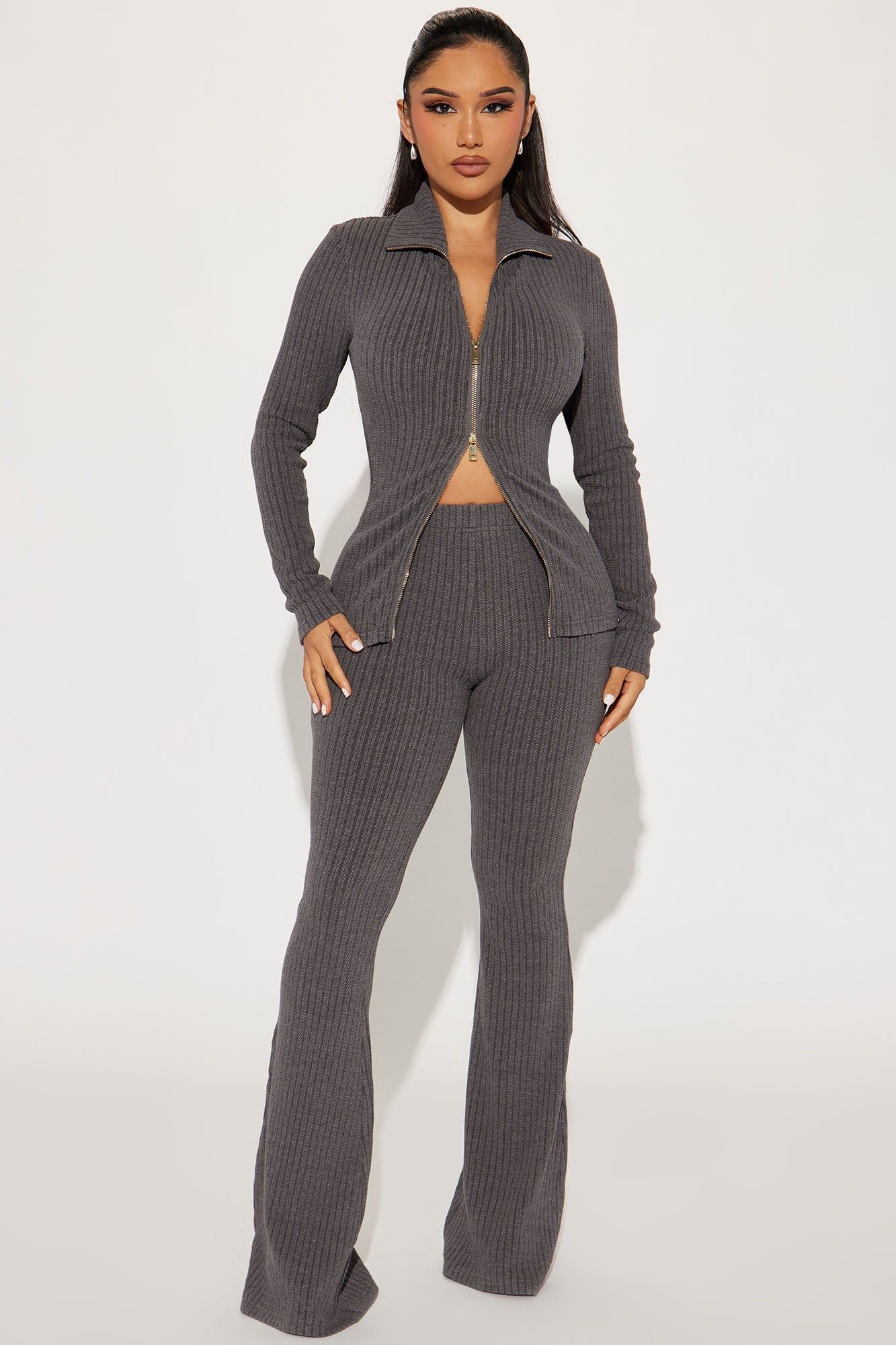 The One And Only Sweater Pant Set - Charcoal sold by Fashion Nova