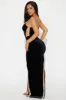 Leila Corset Velvet Maxi Dress - Black sold by Fashion Nova