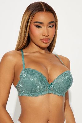 Extra Looks Mega Push Up Bra - Green sold by Fashion Nova