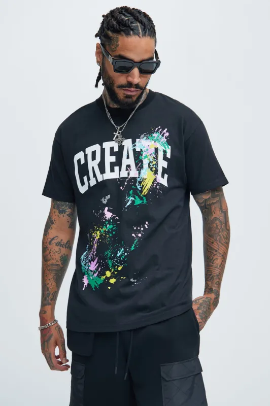 Create Art Short Sleeve Tee - Black sold by Fashion Nova