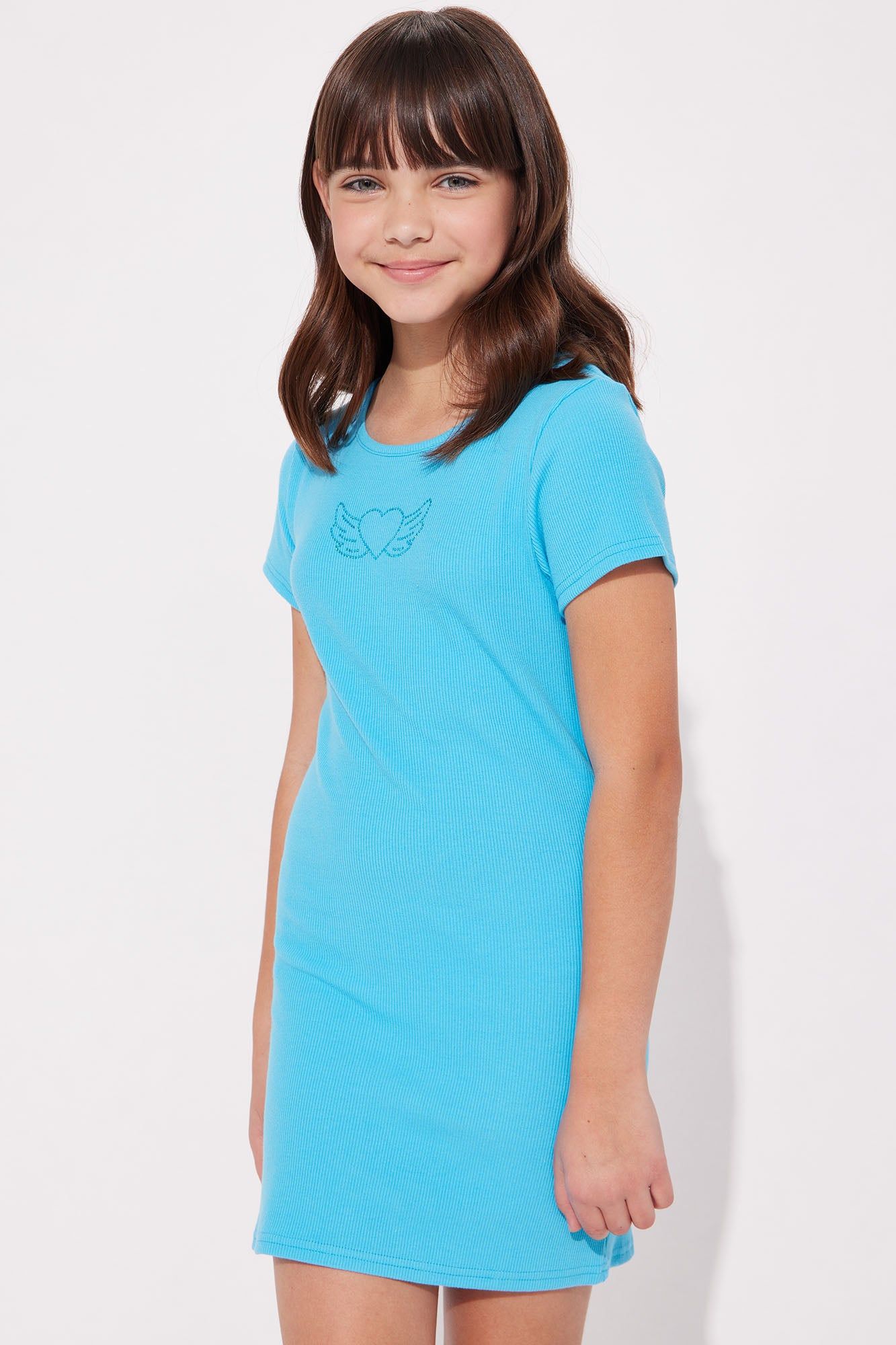 Mini Touch Of Rhinestones Short Sleeve Dress - Turquoise sold by Fashion Nova product image thumbnail 3