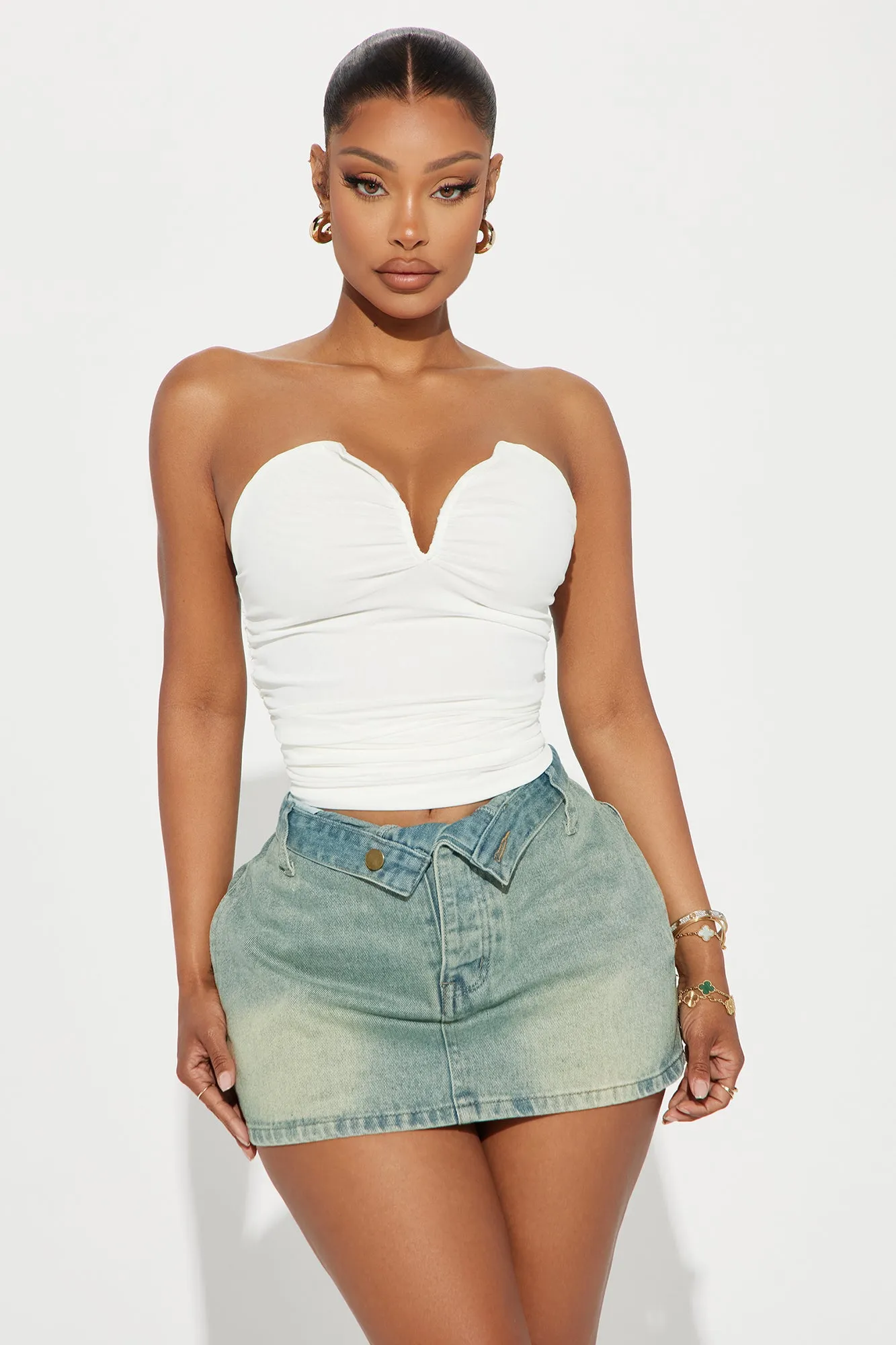 Looks Kill Tube Top - Ivory sold by Fashion Nova