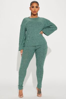Comfy N Cozy Legging Set - Sage sold by Fashion Nova