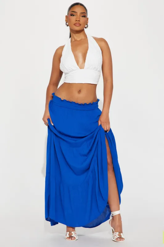 Venice Tiered Gauze Maxi Skirt - Royal sold by Fashion Nova