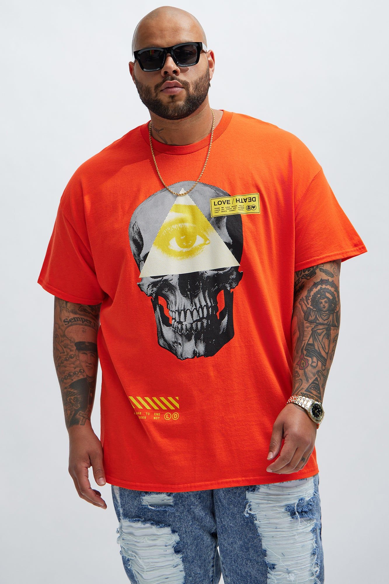Love And Death Label Short Sleeve Tee - Orange sold by Fashion Nova product image thumbnail 4
