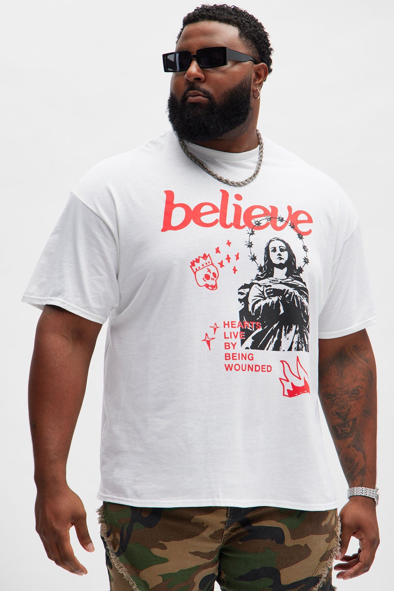 Believe Saint Short Sleeve Tee - White sold by Fashion Nova product image thumbnail 4