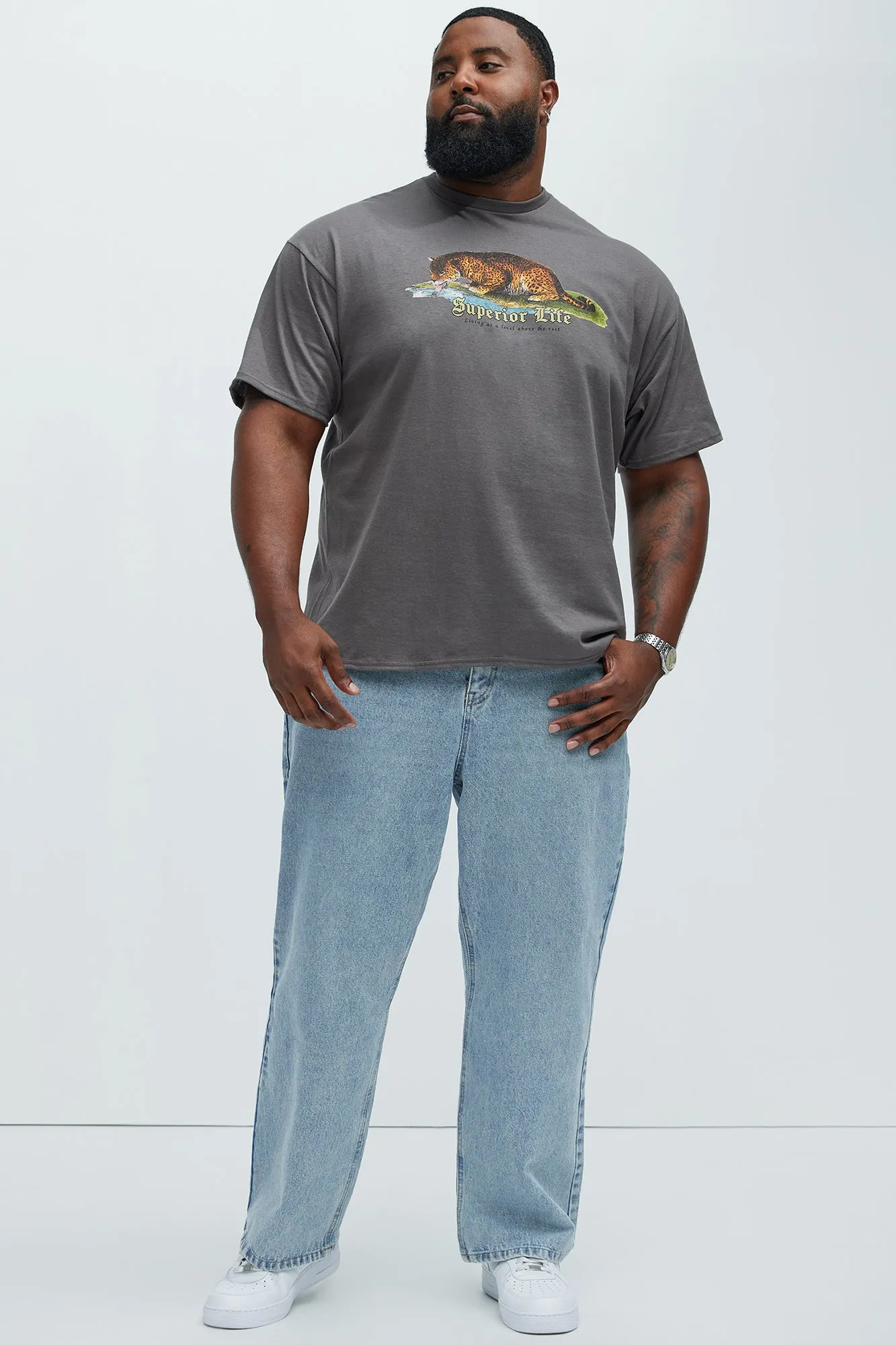 Superior Life Short Sleeve Tee - Charcoal sold by Fashion Nova product image thumbnail 5