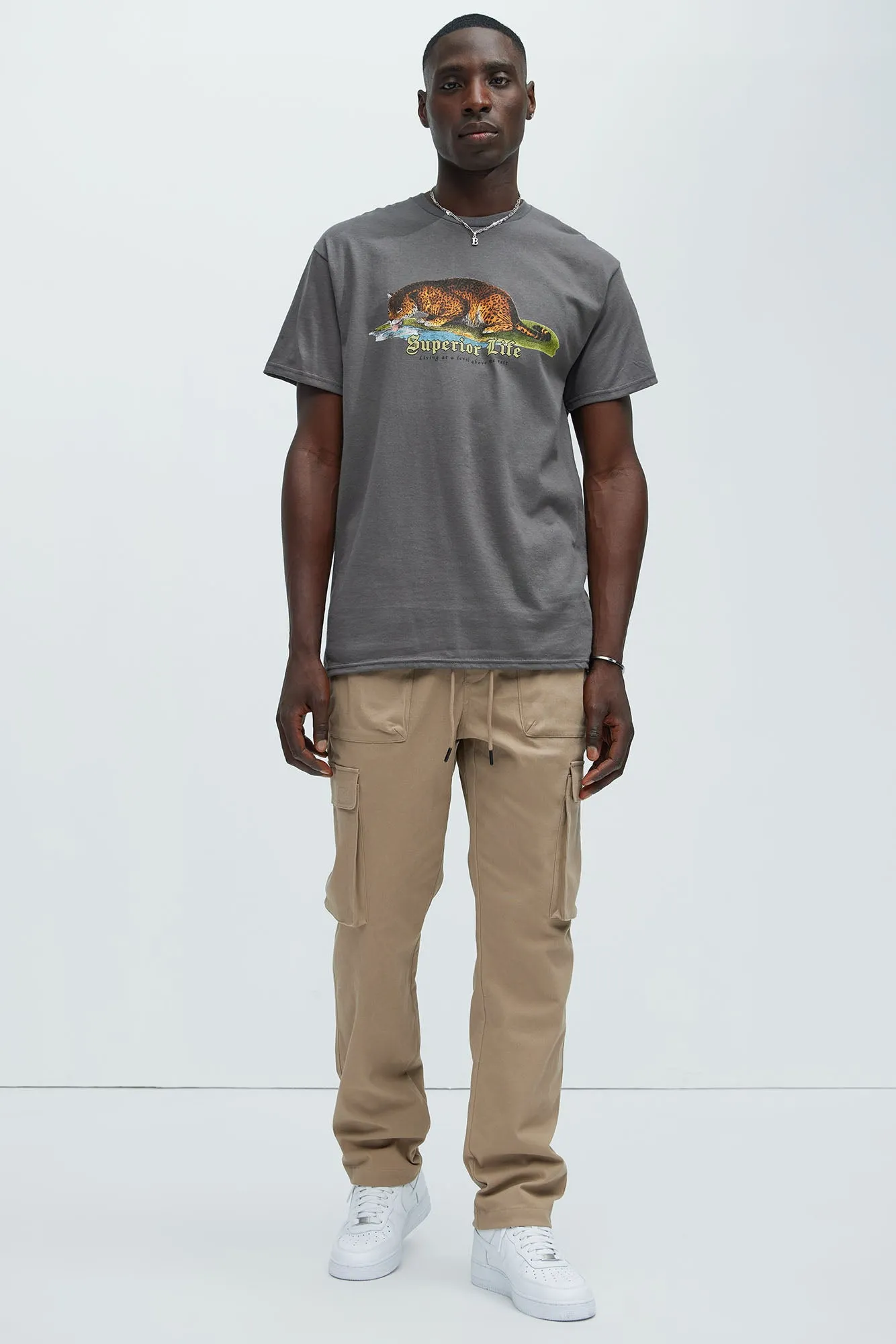 Superior Life Short Sleeve Tee - Charcoal sold by Fashion Nova product image thumbnail 3