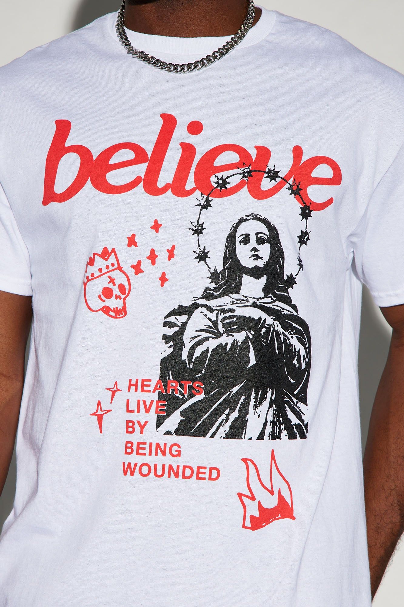 Believe Saint Short Sleeve Tee - White sold by Fashion Nova product image thumbnail 3