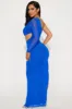 Eyes on Me Rhinestone Mesh Maxi Dress - Royal sold by Fashion Nova