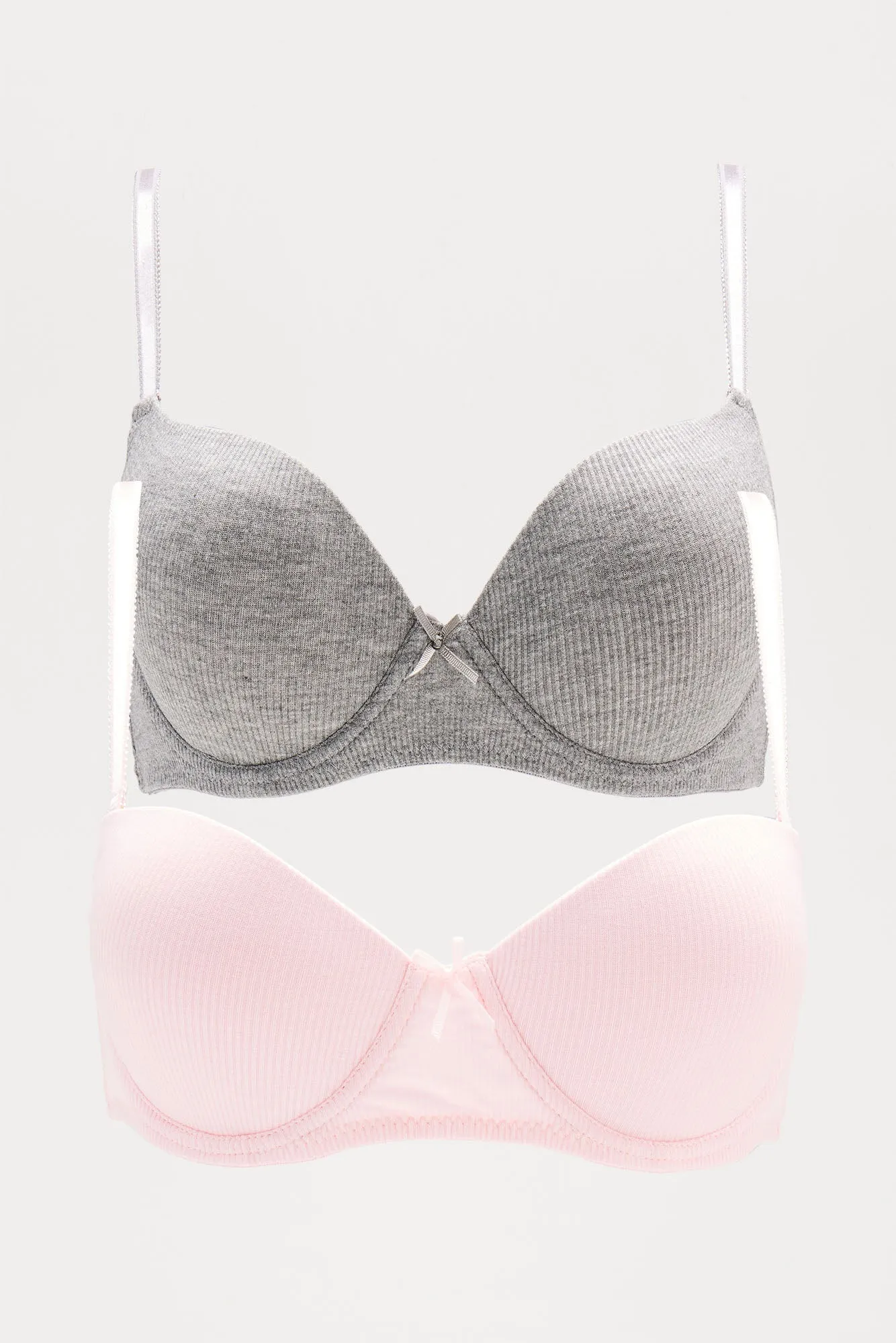 Do It Better Push Up 2 Pack Bras - Grey/combo sold by Fashion Nova