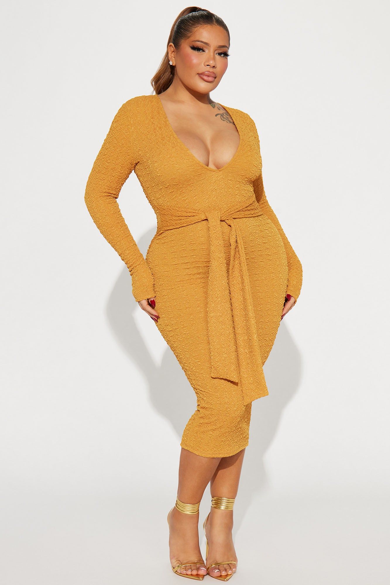 Dalia Midi Dress - Mustard sold by Fashion Nova product image thumbnail 4