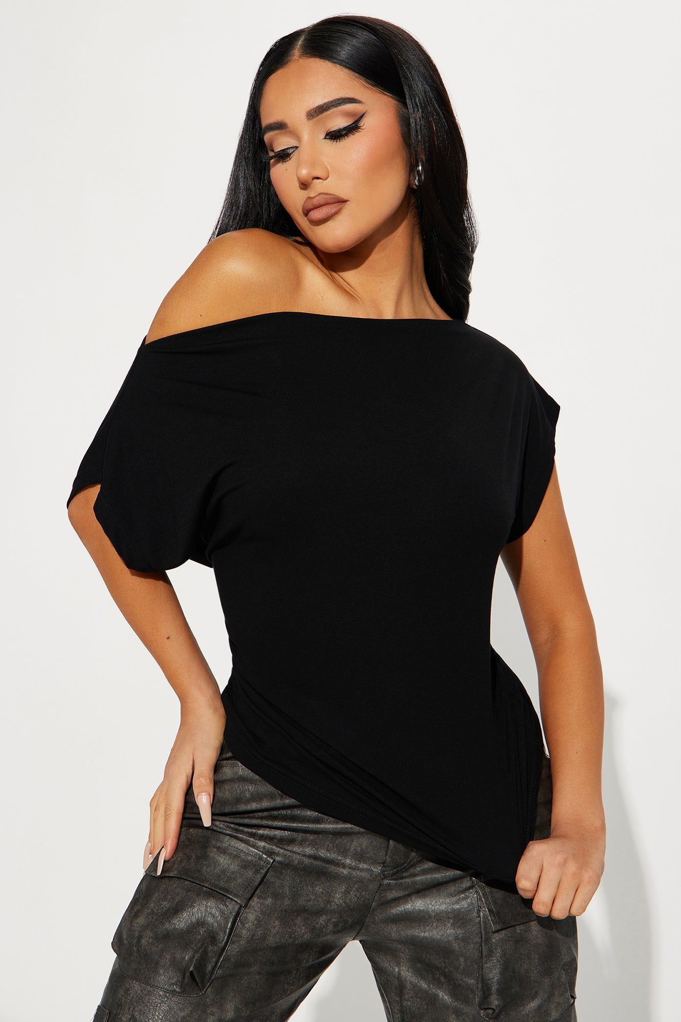 Don't Mind Me One Shoulder Top - Black sold by Fashion Nova product image thumbnail 2