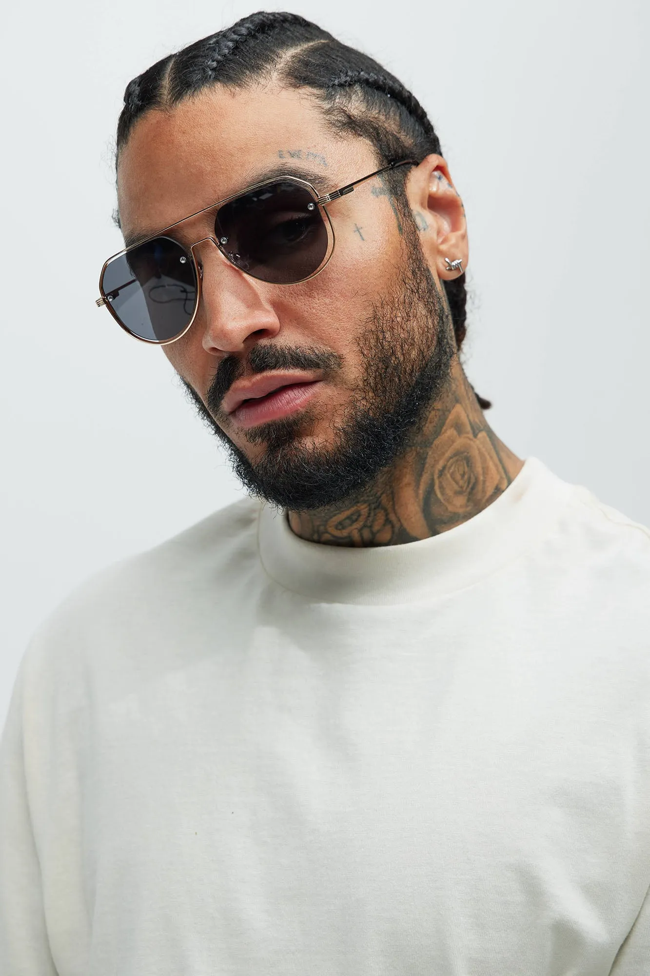 Over The Edge Sunglasses - Gold/Smoke sold by Fashion Nova