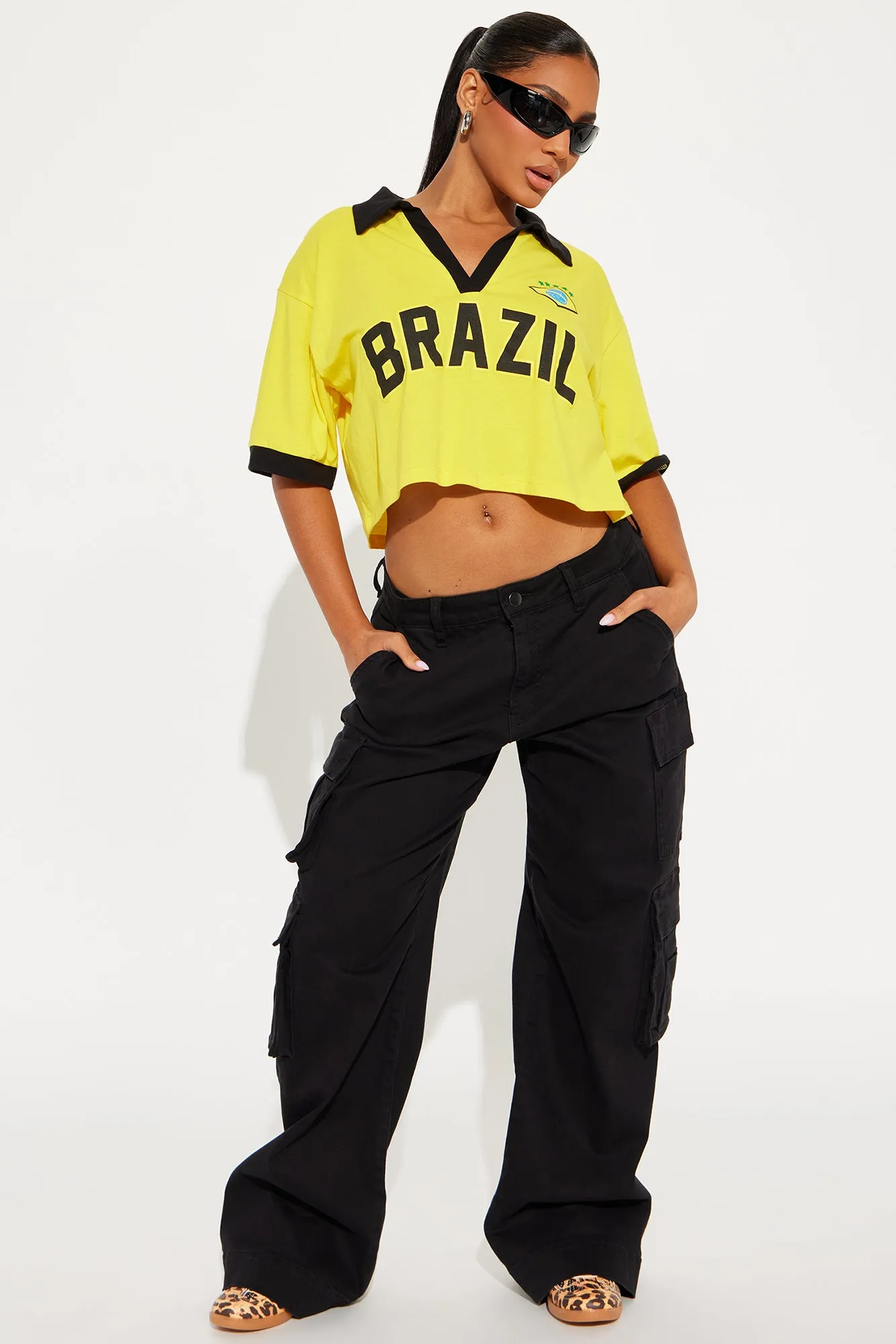 Brazilian Love Polo Tee - Yellow sold by Fashion Nova product image thumbnail 3