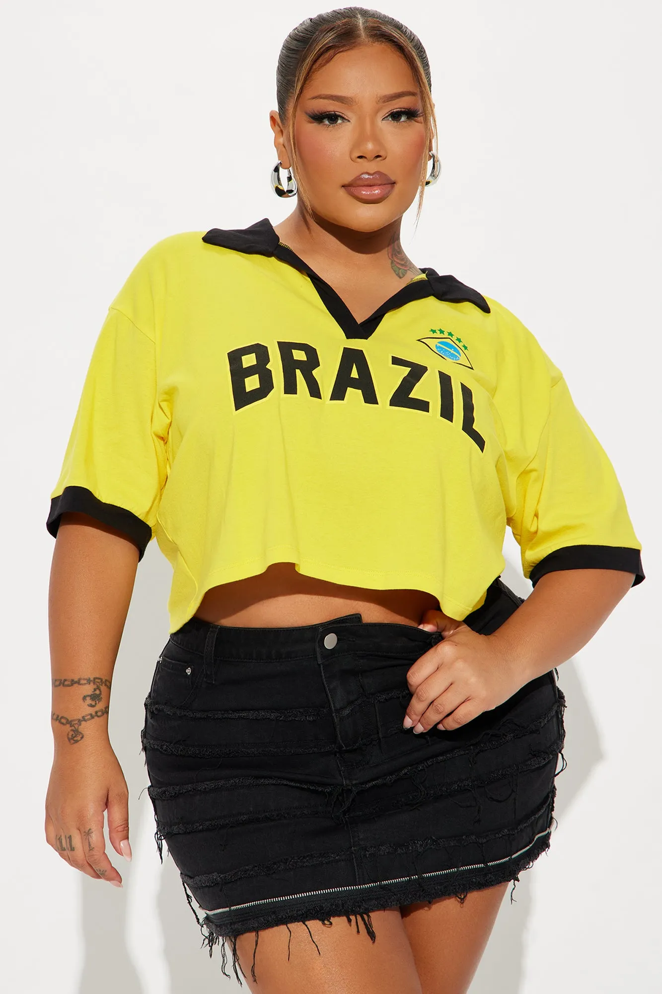 Brazilian Love Polo Tee - Yellow sold by Fashion Nova product image thumbnail 5