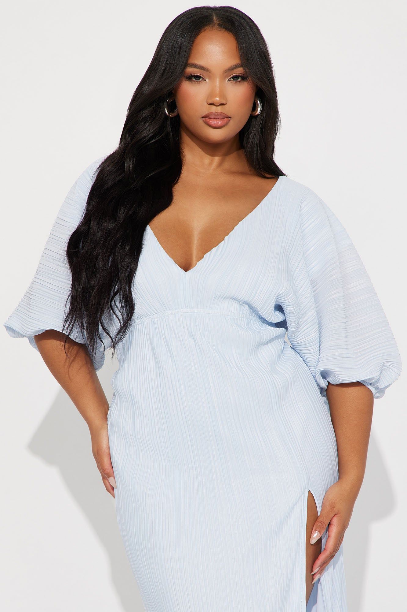 Paloma Pleated Maxi Dress - Light Blue sold by Fashion Nova product image thumbnail 5