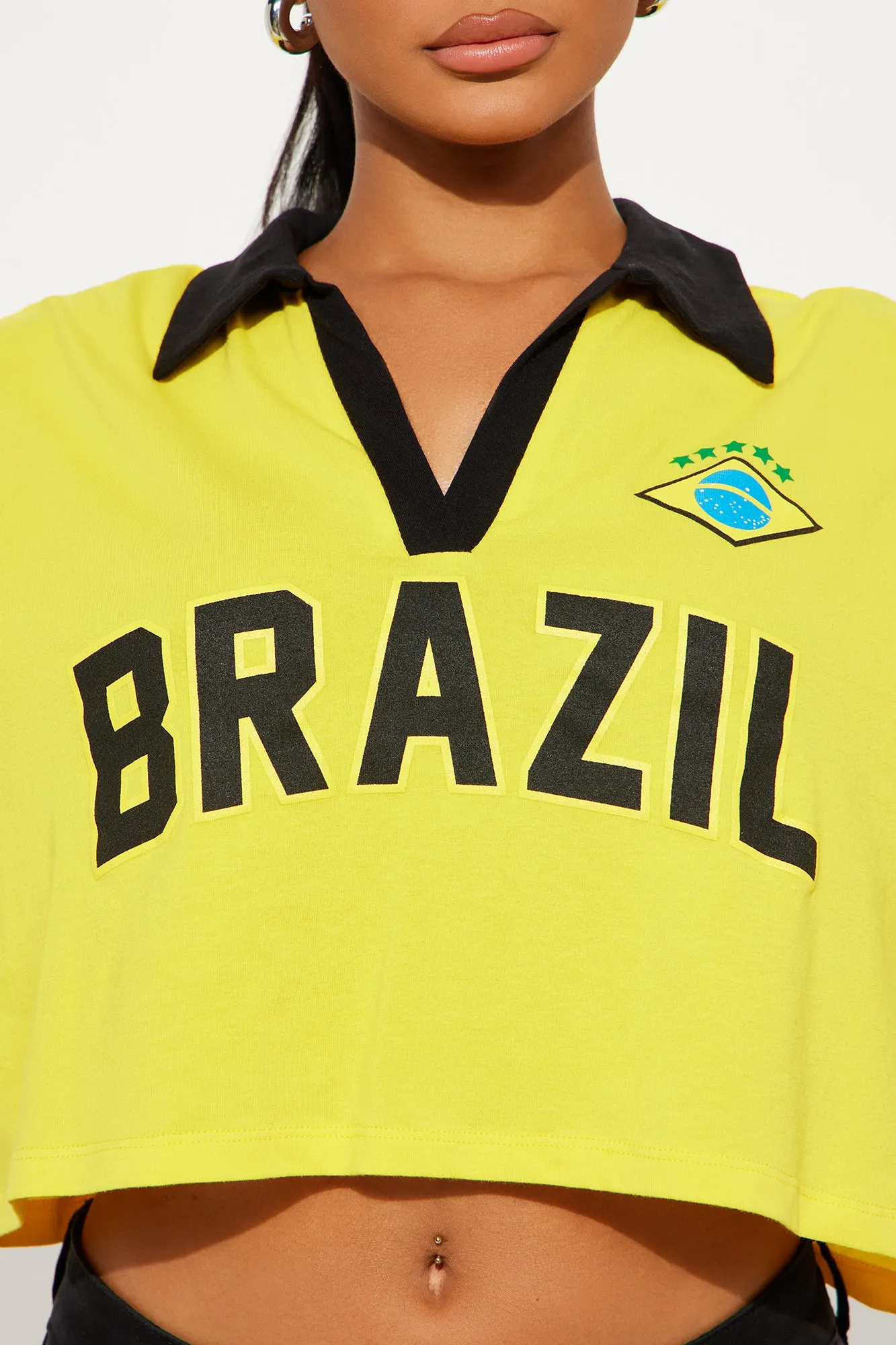 Brazilian Love Polo Tee - Yellow sold by Fashion Nova product image thumbnail 2