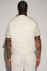 Detroit Velcro Puffer Vest - Cream sold by Fashion Nova