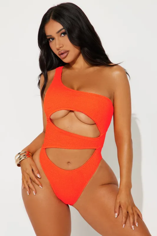 Alise One Shoulder Cutout 1 Piece Swimsuit - Orange sold by Fashion Nova