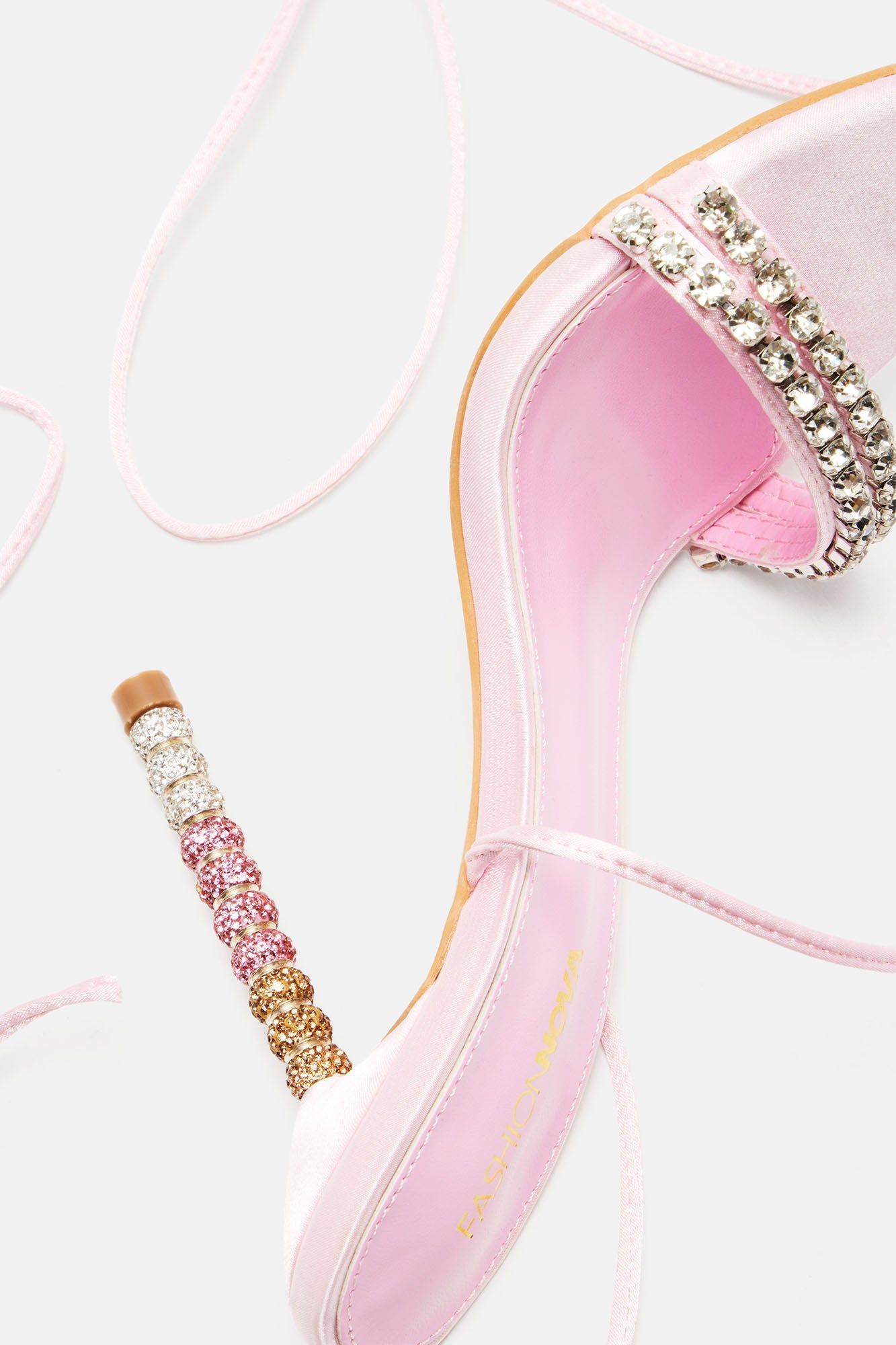 Feeling Loved Wrap Up Embellished Heels - Pink sold by Fashion Nova product image thumbnail 5