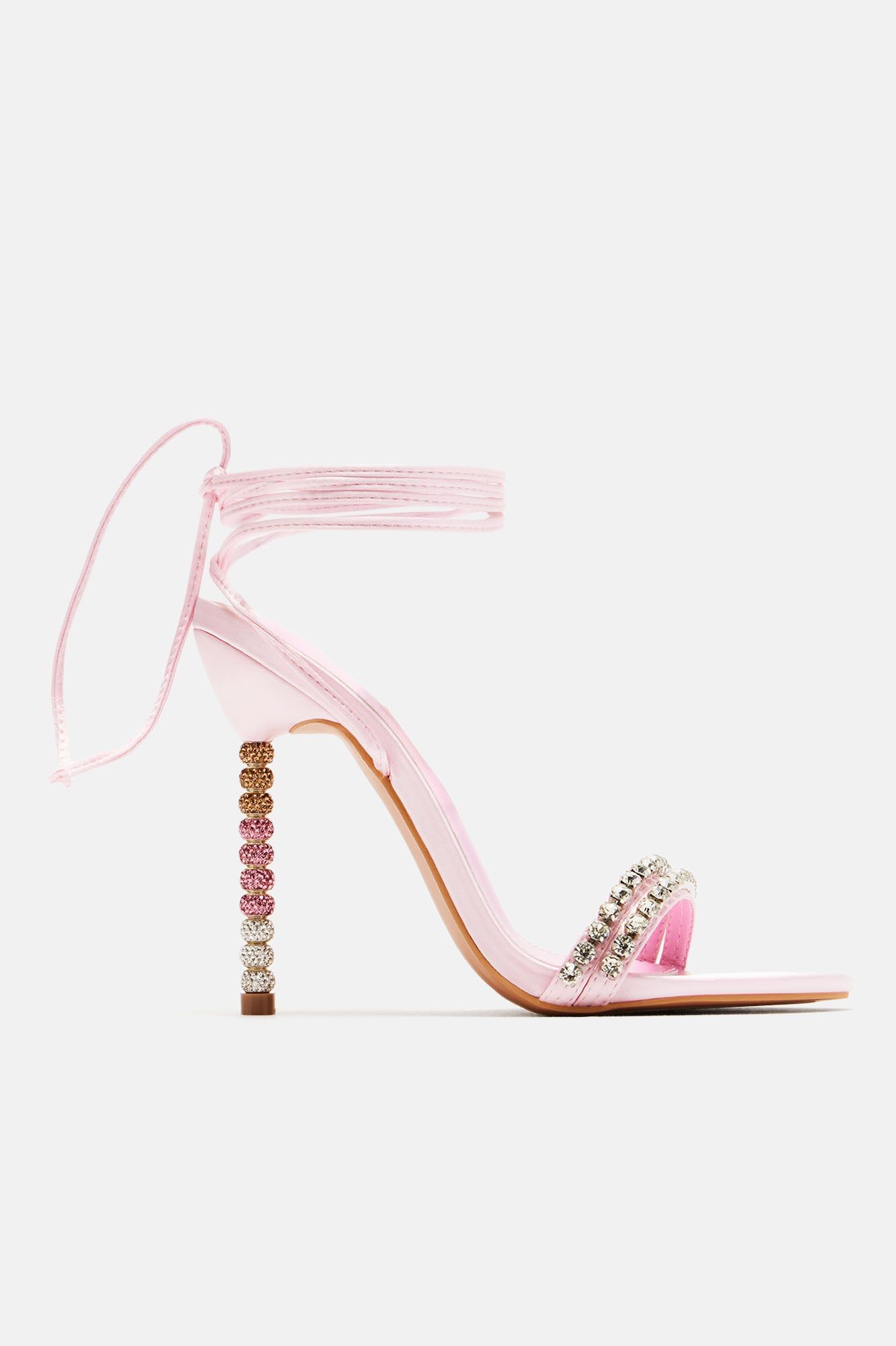 Feeling Loved Wrap Up Embellished Heels - Pink sold by Fashion Nova product image thumbnail 3