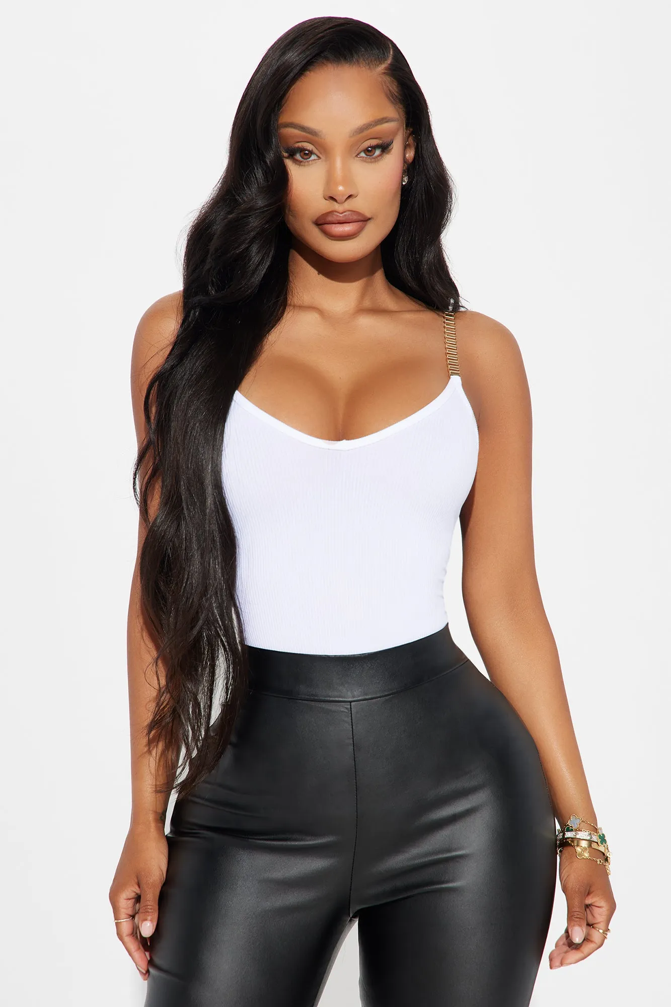Kamaria Chain Strap Bodysuit - White sold by Fashion Nova product image thumbnail 3