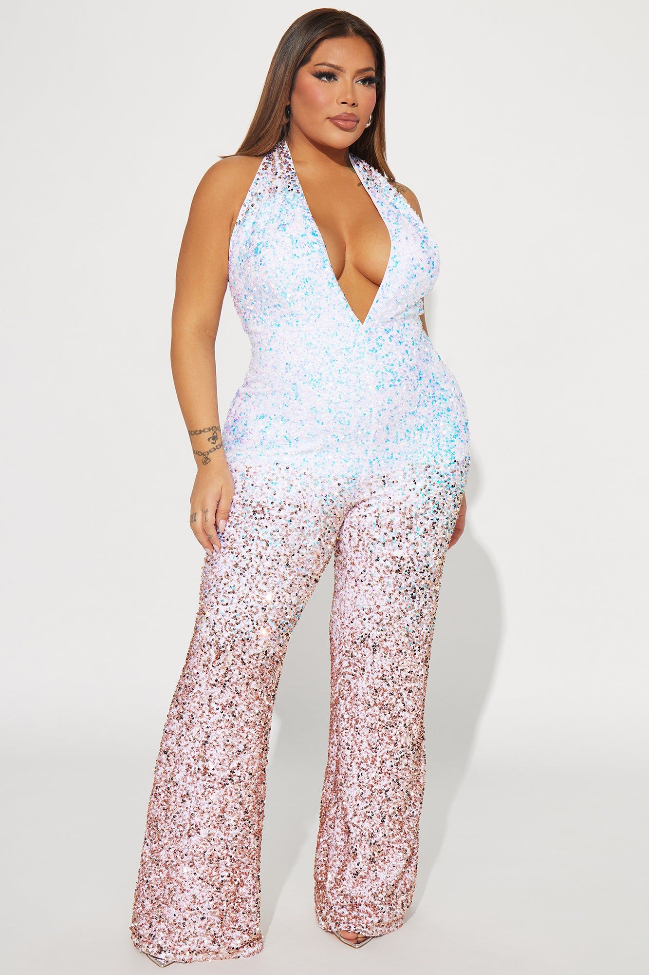 Keep Me Sparkly Jumpsuit - White/combo sold by Fashion Nova product image thumbnail 4