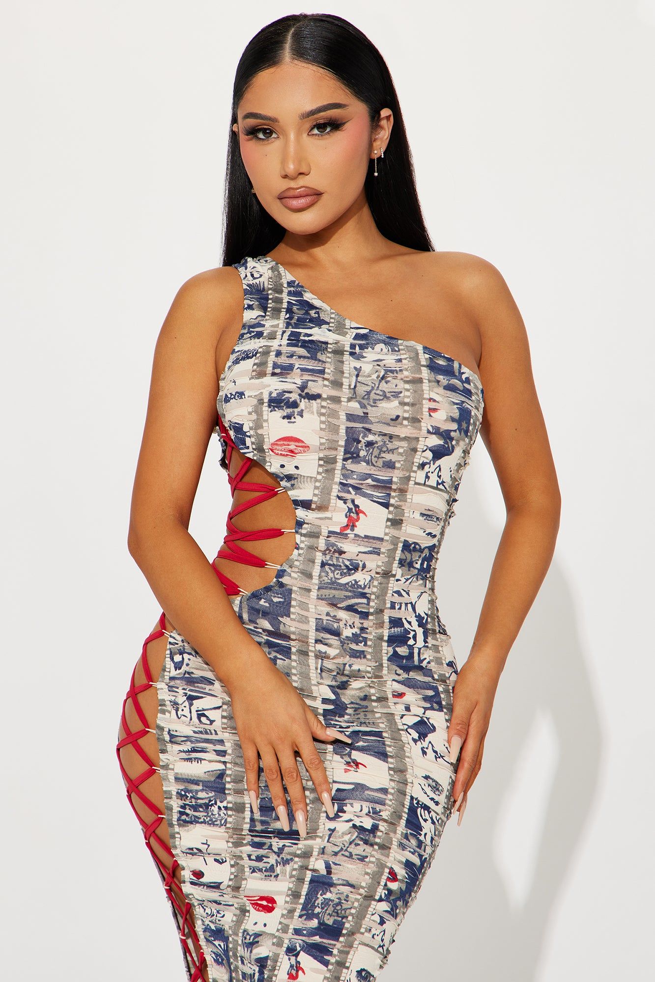 Audrey Distressed Maxi Dress - Multi Color sold by Fashion Nova product image thumbnail 2