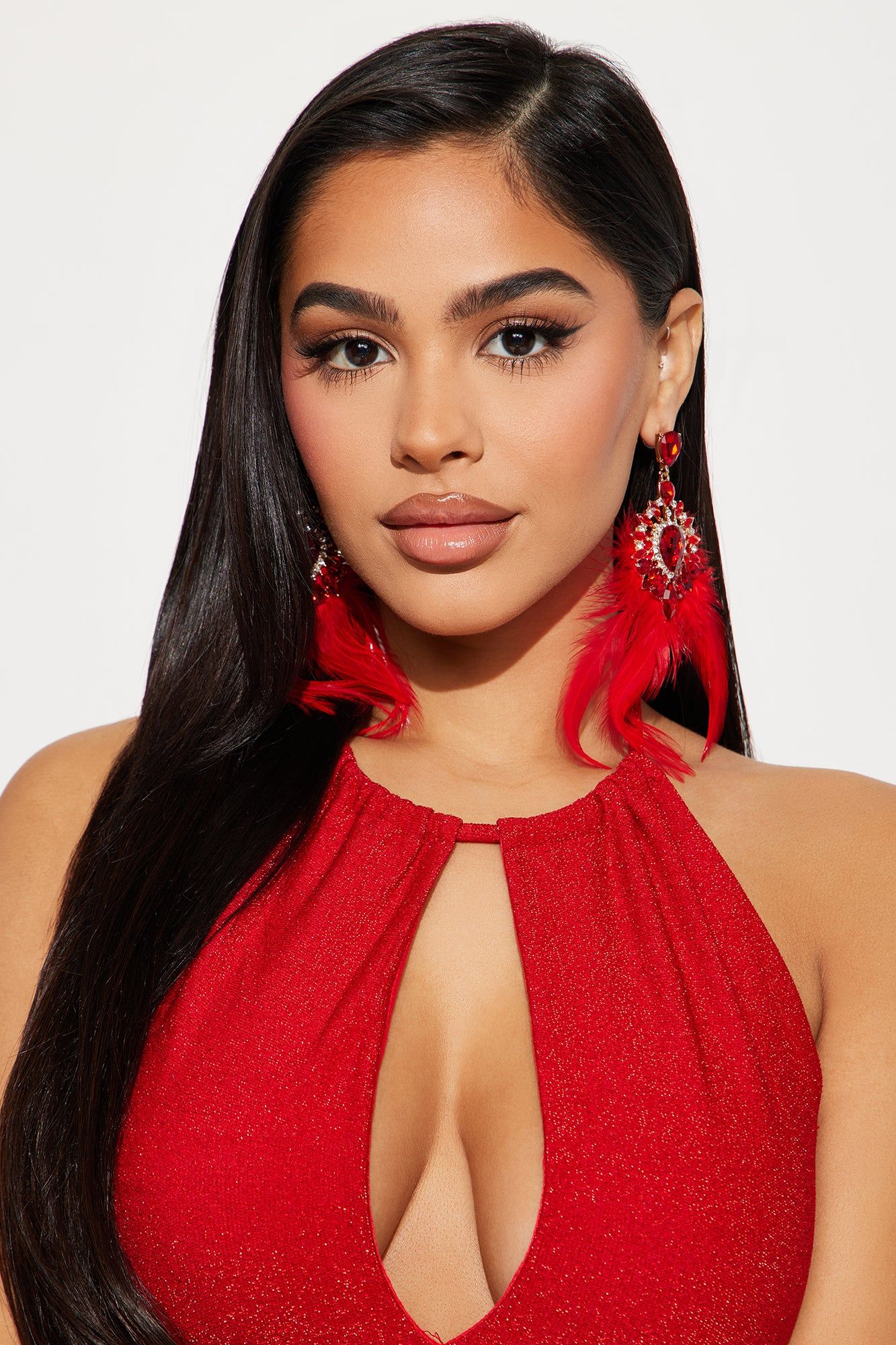 Feather For All Drop Earrings - Red sold by Fashion Nova product image thumbnail 2