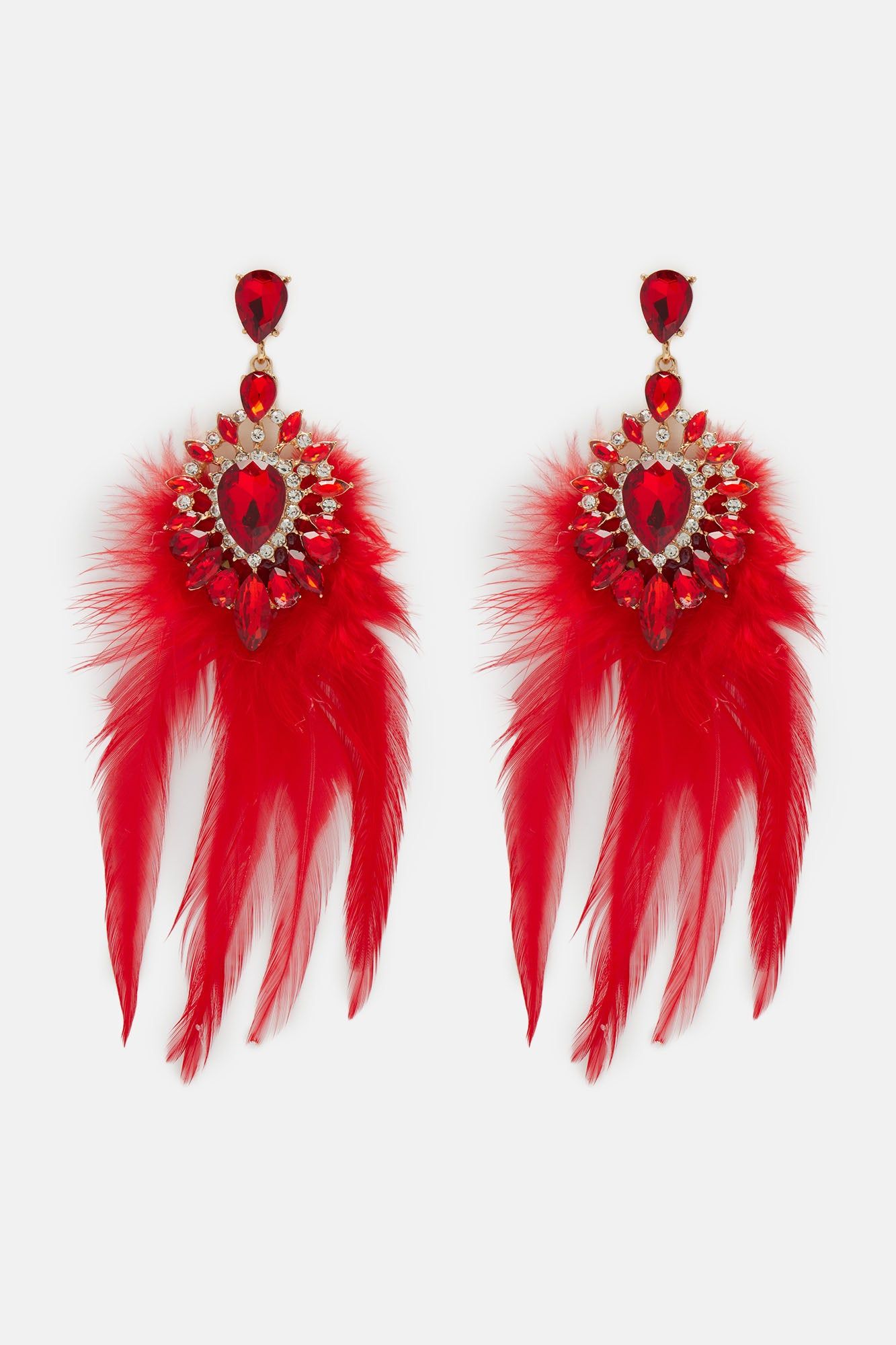 Feather For All Drop Earrings - Red sold by Fashion Nova product image thumbnail 3