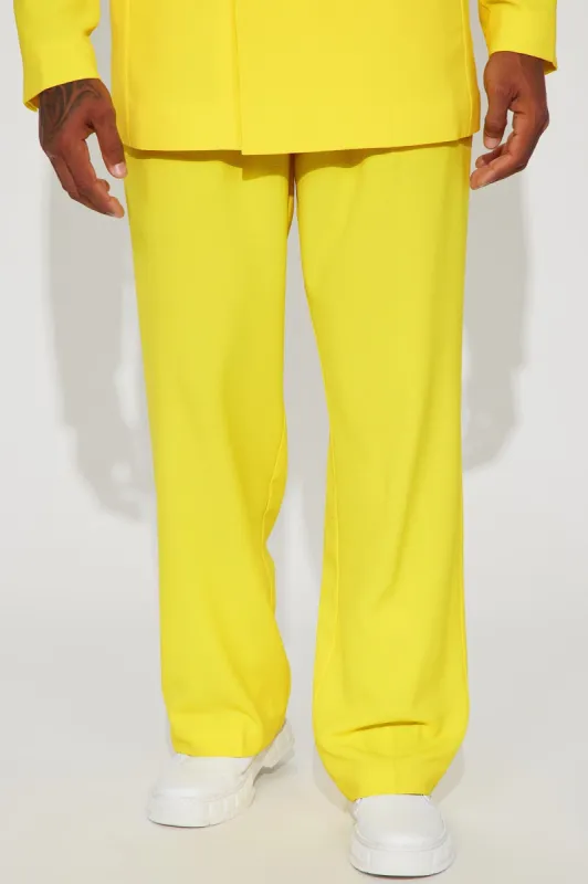 Golden Hour Pleated Loose Trousers - Yellow sold by Fashion Nova