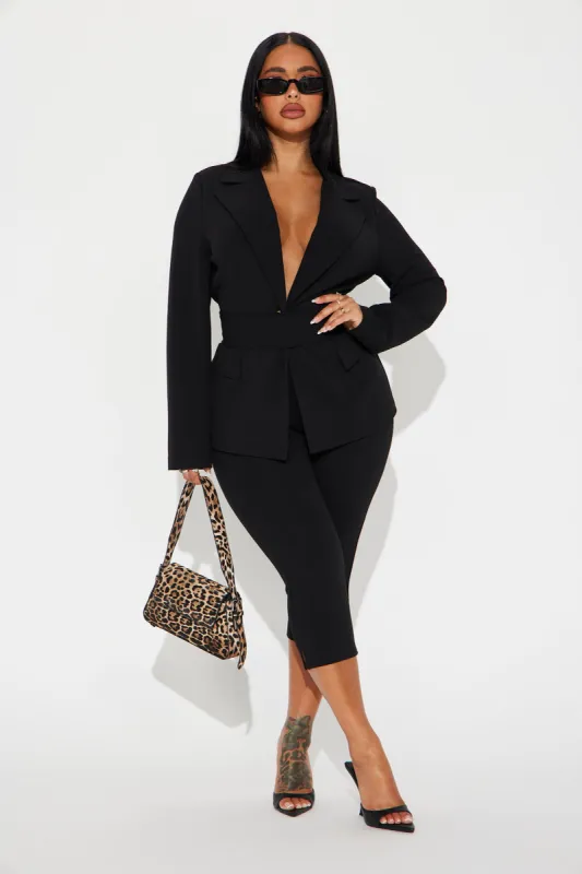 Melina Capri Pant Set - Black made by Fashion Nova