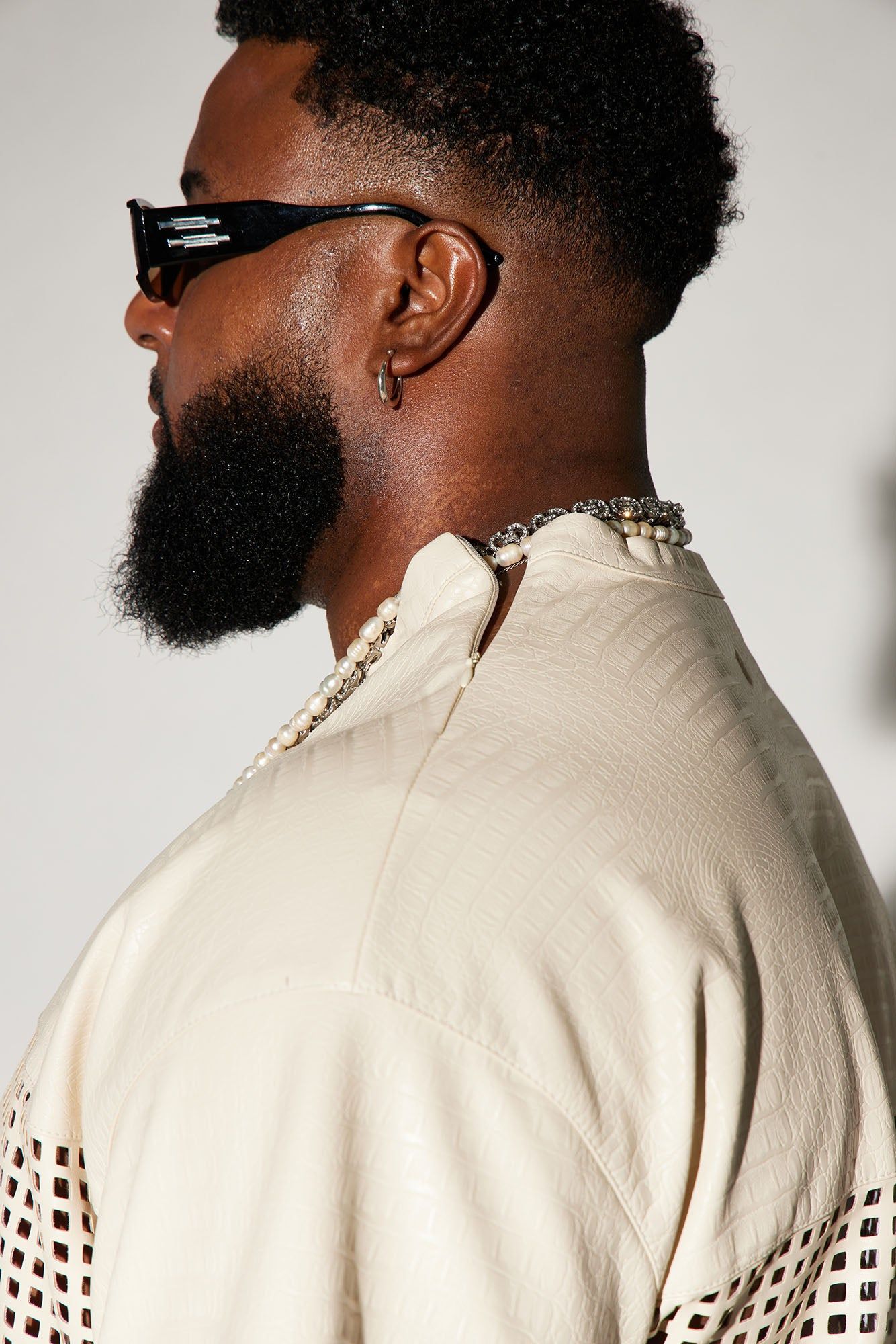 Gotta Run Faux Crocodile Leather Mesh Oversized Tee - Cream sold by Fashion Nova product image thumbnail 7